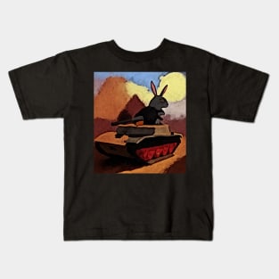 watercolor rabbit driving tank Kids T-Shirt